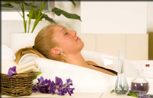 Woman relaxing in a typical Irish Spa